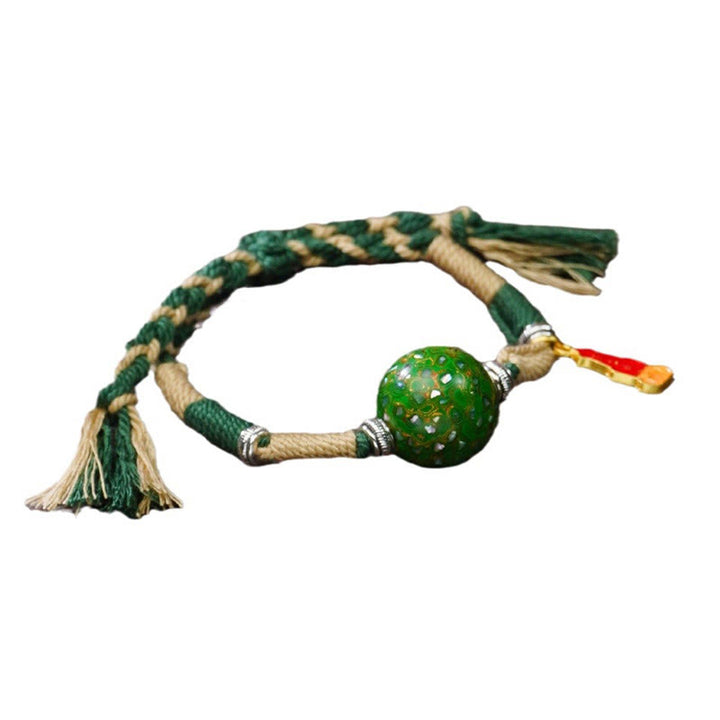 Pulsera de hilo trenzado multicolor con cuentas lacadas de Buddha Stones - image 9