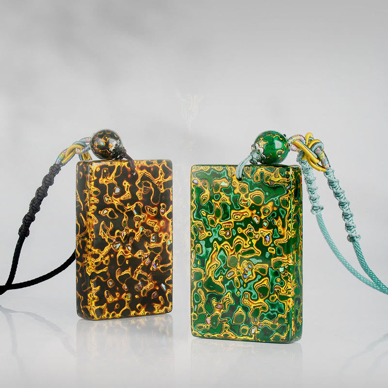 Collar con colgante de protección de sándalo, lacado artesanalmente con Buddha Stones - image 22