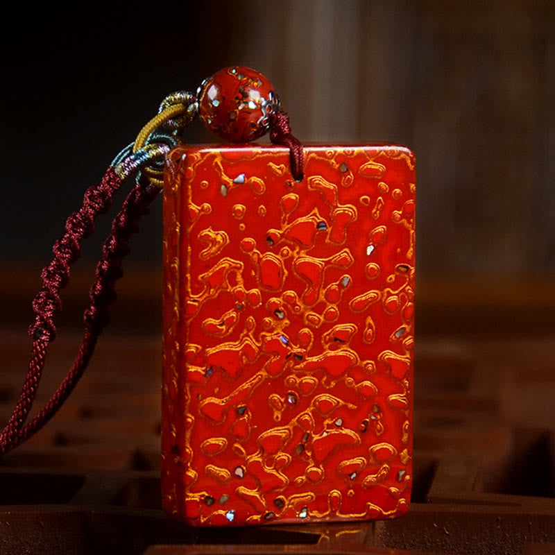 Collar con colgante de protección de sándalo, lacado artesanalmente con Buddha Stones - image 9