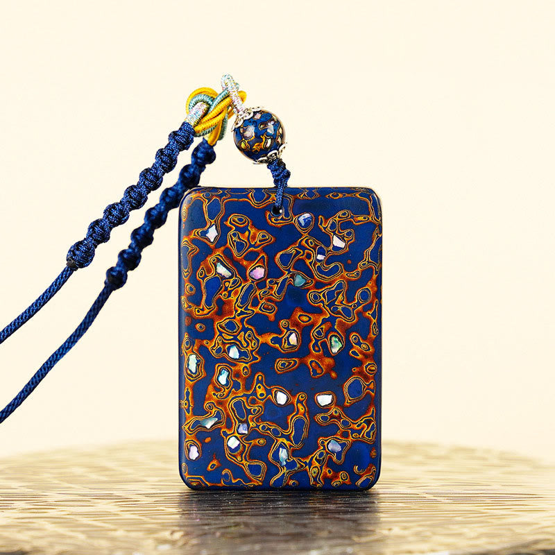 Collar con colgante de protección de sándalo, lacado artesanalmente con Buddha Stones - image 19