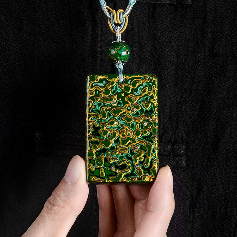 Collar con colgante de protección de sándalo, lacado artesanalmente con Buddha Stones - image 4