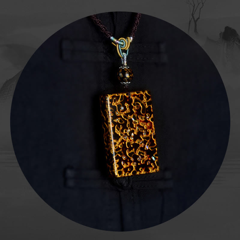 Collar con colgante de protección de sándalo, lacado artesanalmente con Buddha Stones - image 16