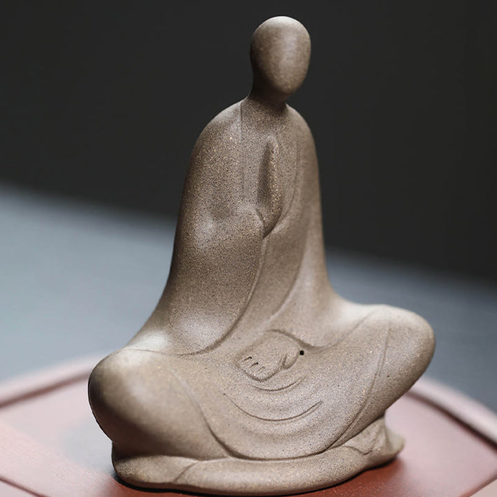 Estatua de cerámica de Buddha Stones de Buda, decoración zen para el hogar, 5 x 2,5 x 5,3 cm - image 1
