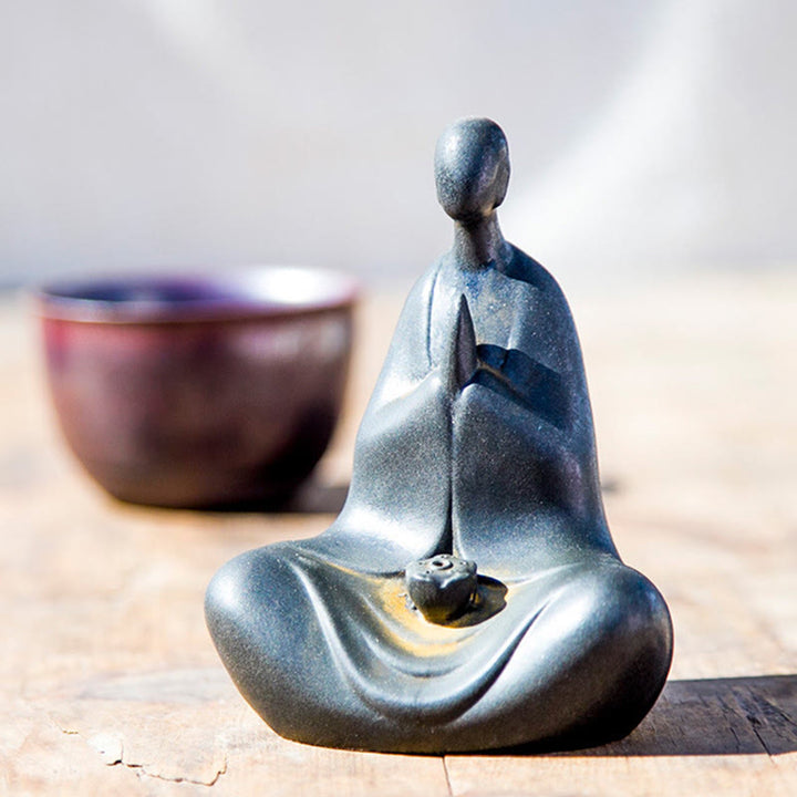 Estatua de Buddha Stones de resina fundida con óxido de hierro en polvo, hecha a mano, sin forma, 11,5 x 9 x 6,5 cm - image 2