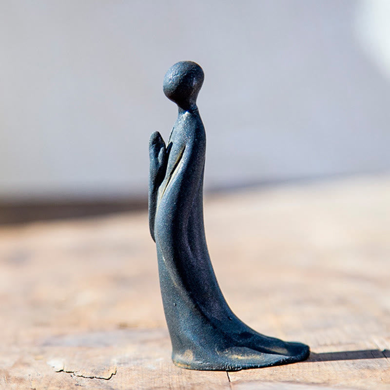 Estatua de Buddha Stones de Buda, de hierro fundido en polvo, de resina y óxido, decoración - image 1