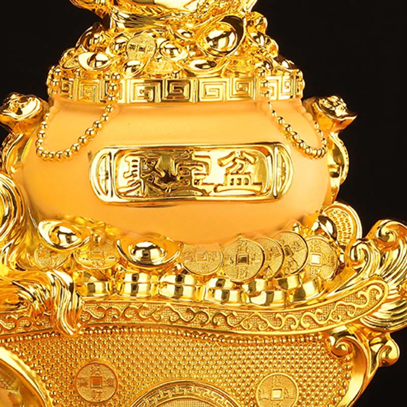 Buddha Stones "Buena Fortuna" Cuenco del Tesoro del Año del Caballo Lingotes Resina de Riqueza Decoración del Hogar - image 10