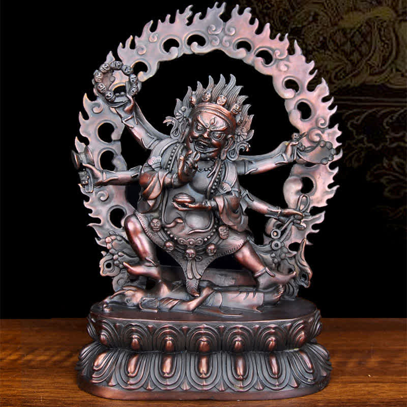 Estatuilla de Bodhisattva Mahakala del Tíbet, decoración de estatua de cobre de compasión