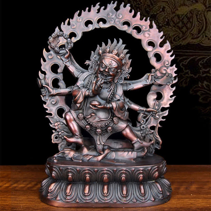 Estatuilla de Bodhisattva Mahakala del Tíbet, decoración de estatua de cobre de compasión