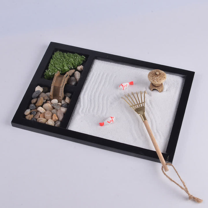 Pez Koi Pequeño Puente Calma Paz Meditación Zen Jardín Decoración