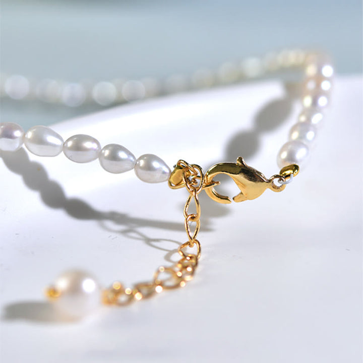 Colgante de collar de sinceridad de Larimar con perlas naturales de plata de ley 925 con Buddha Stones