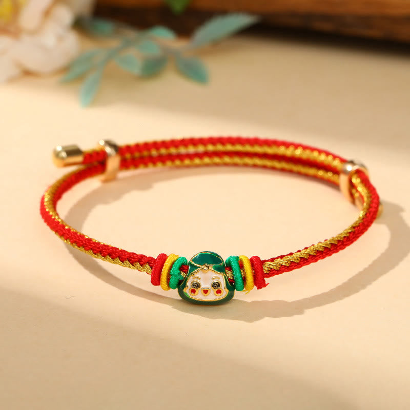 Pulsera hecha a mano para niños y adultos con diseño de Zongzi de cuerda colorida con Buddha Stones