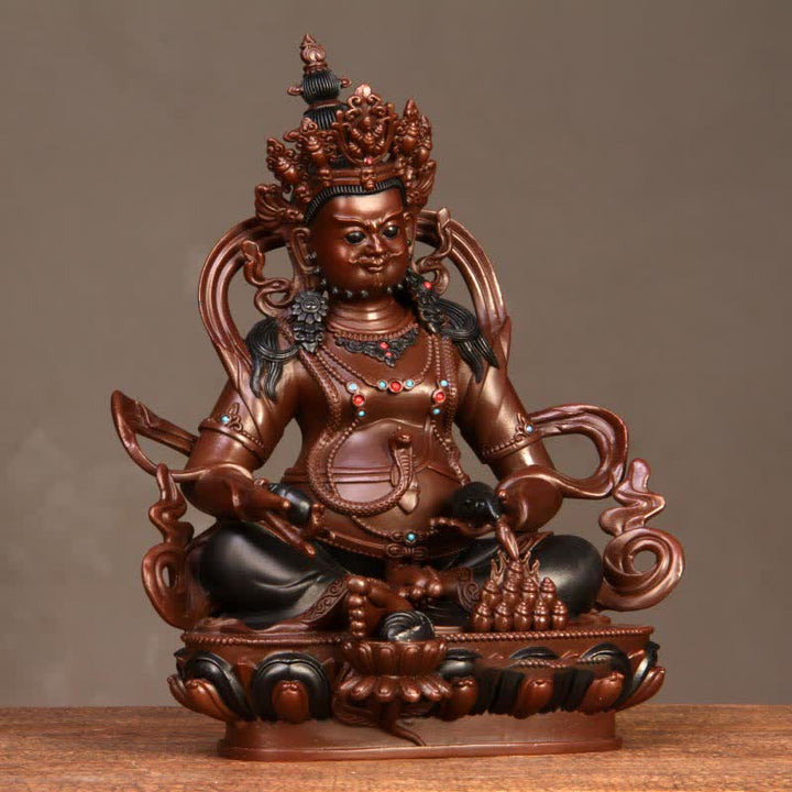 Estatuilla amarilla de Jambhala Bodhisattva, estatua de cobre de compasión, decoración para el hogar y la Oficina