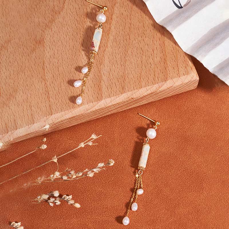 Pendientes colgantes curativos con perlas de piedra Shoushan, postes de plata de ley 925 con Buddha Stones