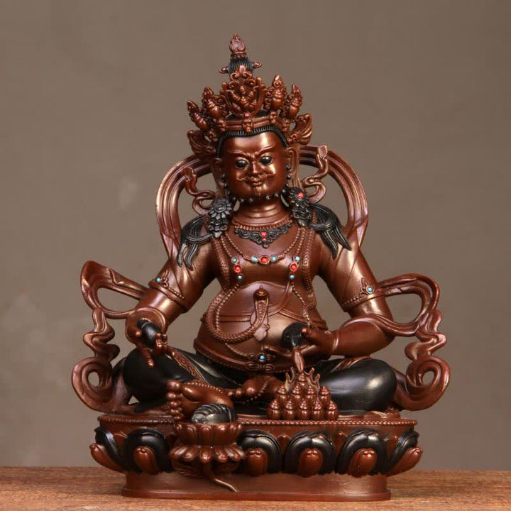 Estatuilla amarilla de Jambhala Bodhisattva, estatua de cobre de compasión, decoración para el hogar y la Oficina