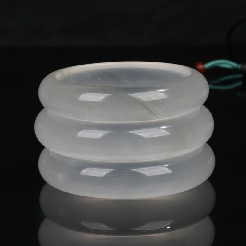 Pulsera de la suerte de la riqueza del jade de seda dorada translúcida natural de las Buddha Stones