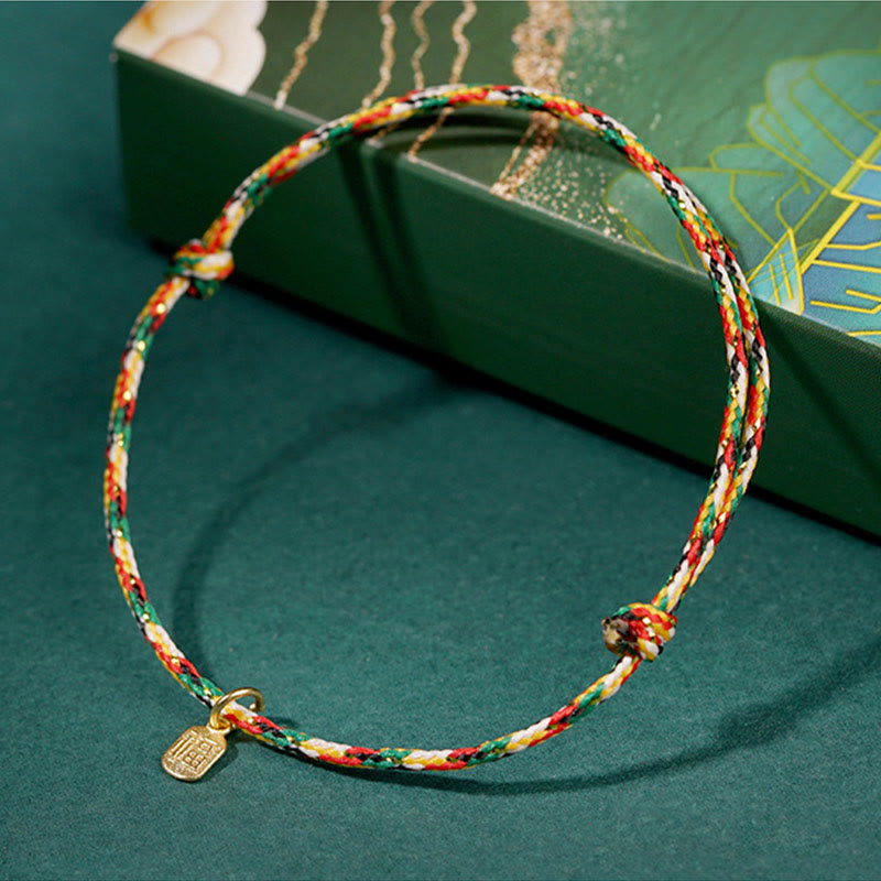 Buddha Stones auspicioso personaje Fu paz y alegría suerte pulsera multicolor hecha a mano para niños y adultos