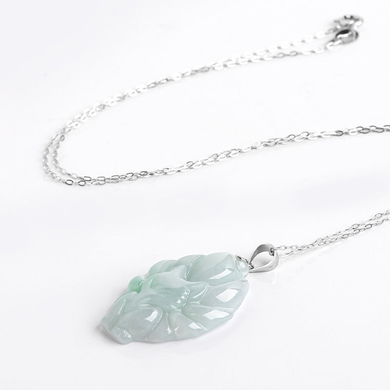 Colgante de collar de prosperidad de zorro de nueve colas de jade natural de plata de ley 925 con Buddha Stones