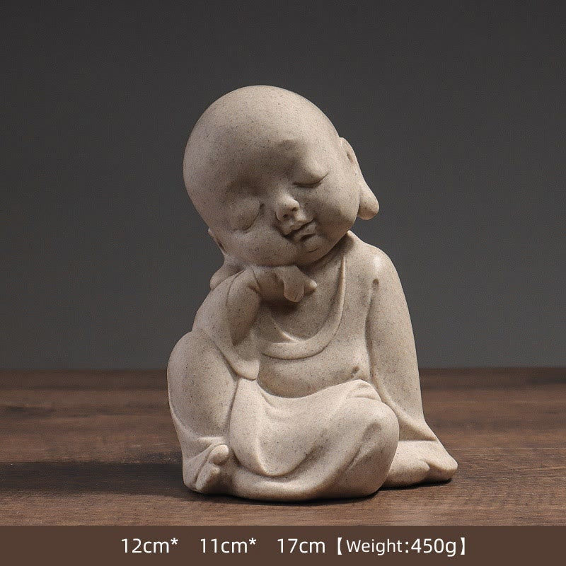 Buddha Stones meditación tibetana Buda monje bendición serenidad resina decoración del hogar