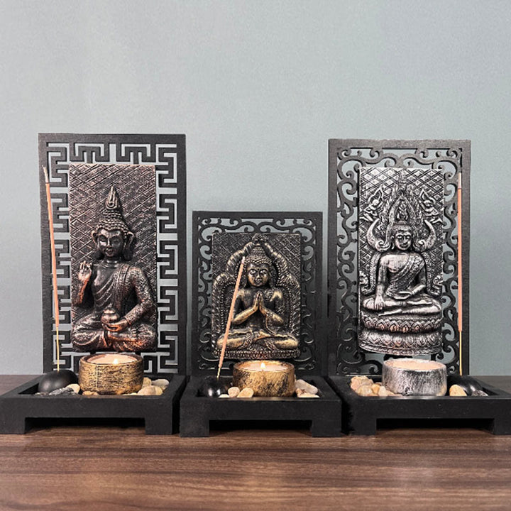 Buddha Stones, decoración del altar de oración de resina para el hogar, compasión, serenidad