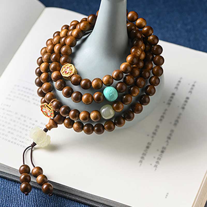 Pulsera Calma de Protección de Palosanto Tibetano Mala