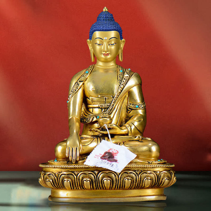 Estatua de cobre de la compasión de Buda Shakyamuni, decoración