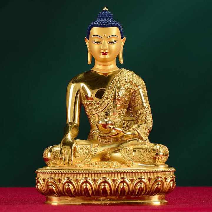 Figura de Buda Shakyamuni, estatua de cobre de iluminación, decoración para el hogar