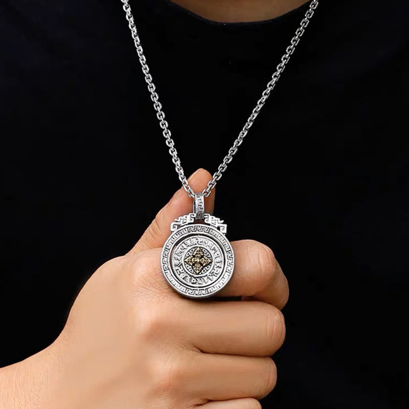 Colgante de collar de paz de pureza giratoria con Buddha Stones tibetanas Om Mani Padme Hum doble Dorje Vajra - image 14