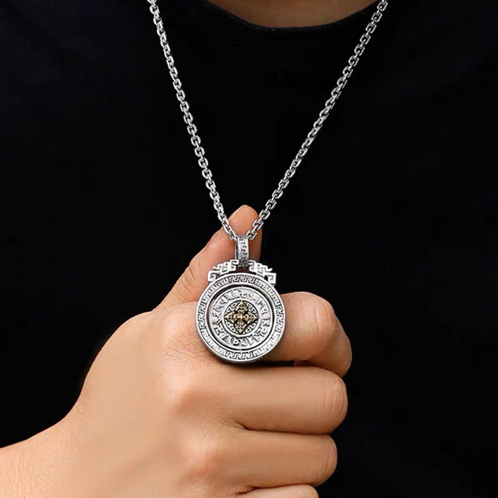 Colgante de collar de paz de pureza giratoria con Buddha Stones tibetanas Om Mani Padme Hum doble Dorje Vajra - image 14