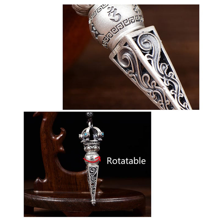 Colgante de collar giratorio con diseño de sabiduría de Buddha Stones , Om Mani Padme Hum tibetano, Dorje Vajra - image 8