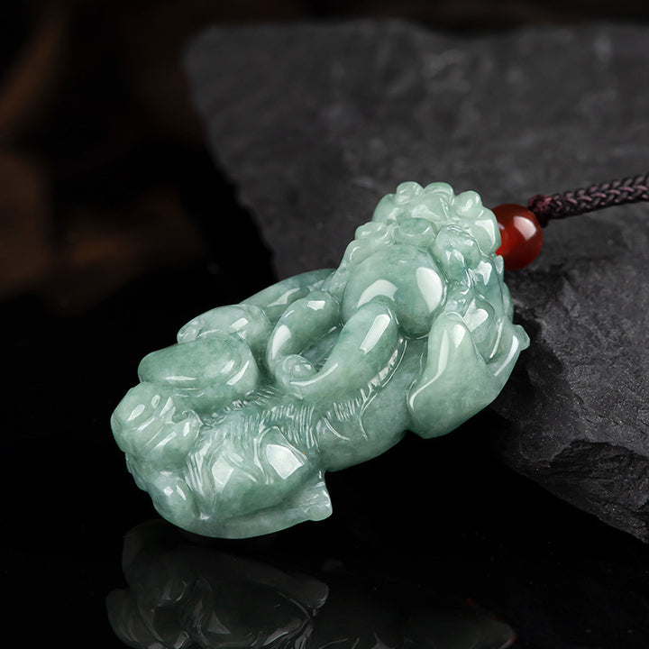 Buddha Stones Jade PiXiu Riqueza Suerte Collar Colgante - image 8