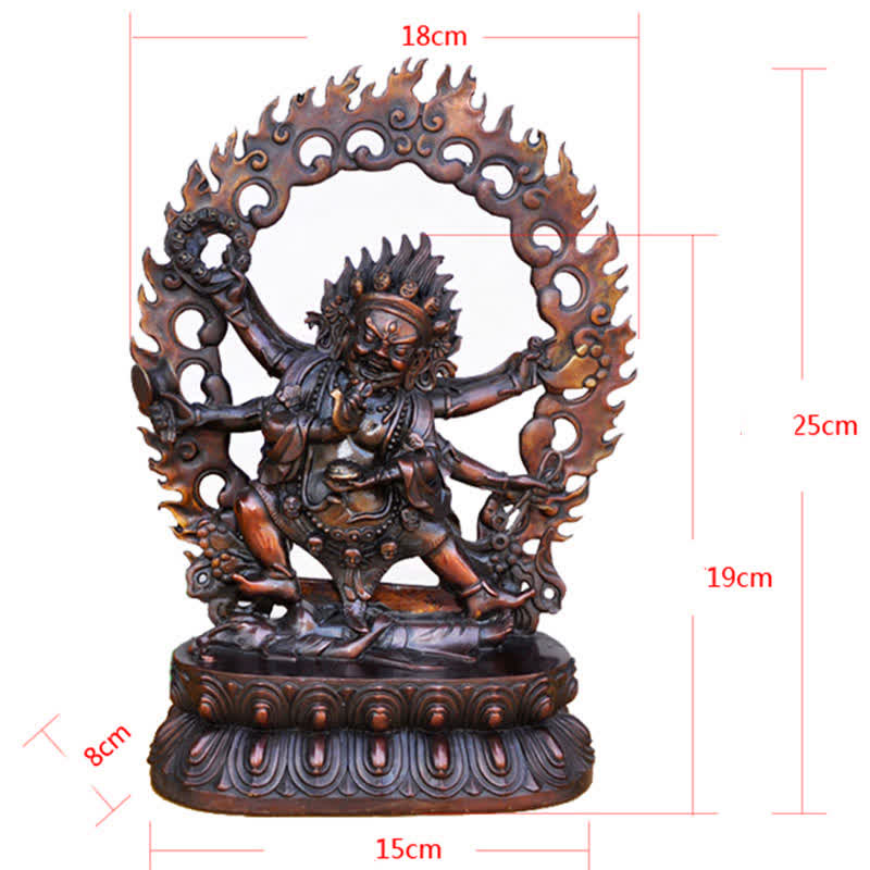 Estatuilla de Bodhisattva Mahakala del Tíbet, decoración de estatua de cobre de compasión