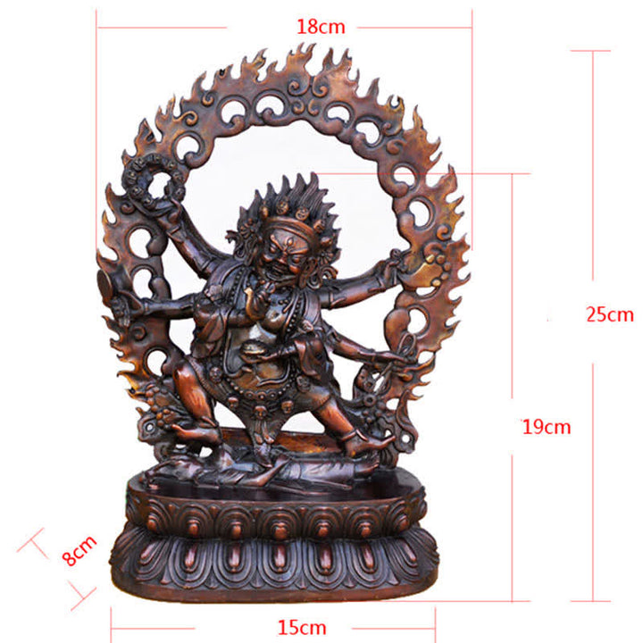 Estatuilla de Bodhisattva Mahakala del Tíbet, decoración de estatua de cobre de compasión