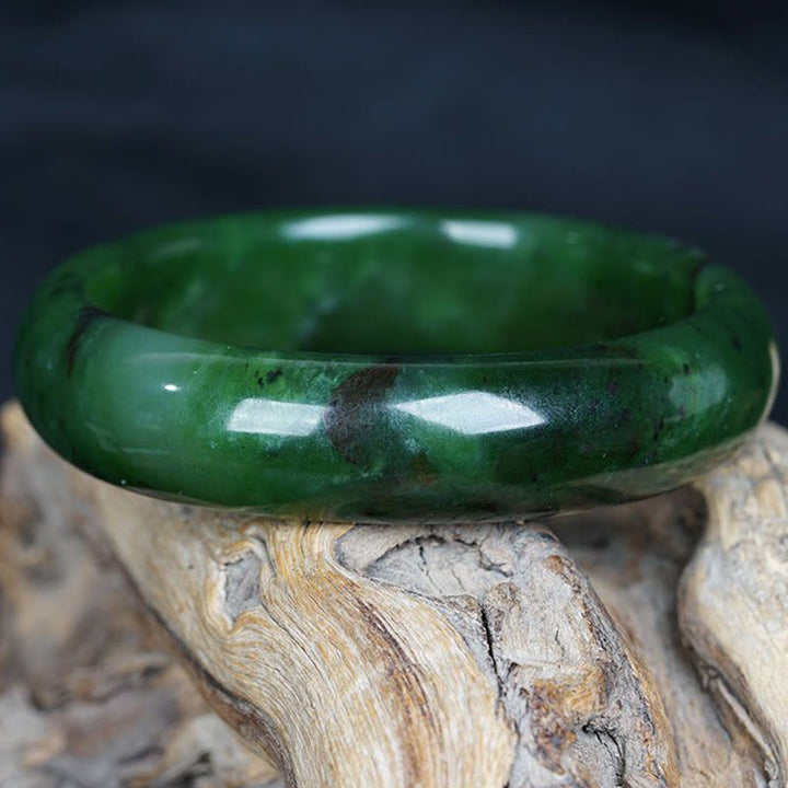 Brazalete de pulsera de éxito de felicidad de jade cian hetiano natural