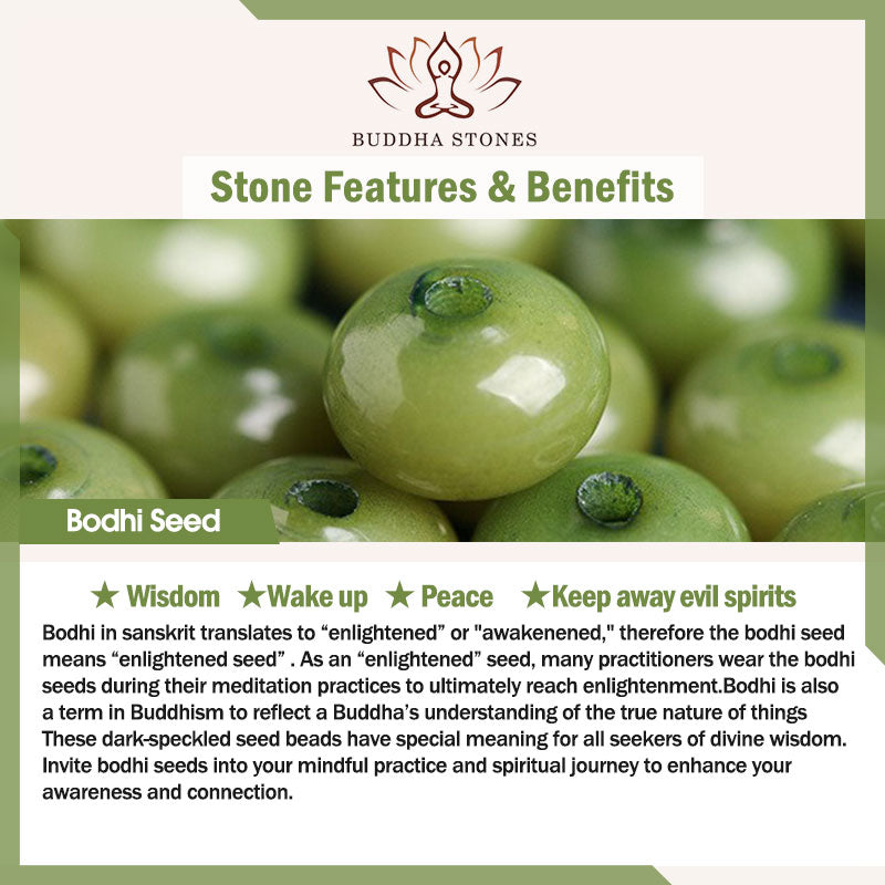 Pulsera de sabiduría de cáscara de coco con cuentas Dzi de semillas de bodhi tibetanas y Buddha Stones