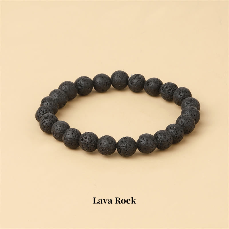 Pulsera de cuentas curativas de cuarzo con piedra natural de piedras de Buddha Stones - 8 mm - Roca de lava - image 61