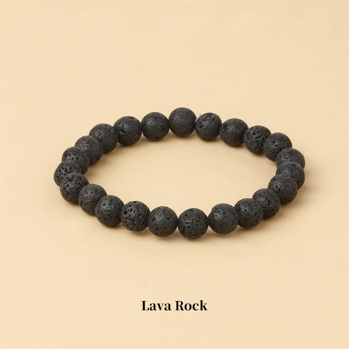 Pulsera de cuentas curativas de cuarzo con piedra natural de piedras de Buddha Stones - 8 mm - Roca de lava - image 61
