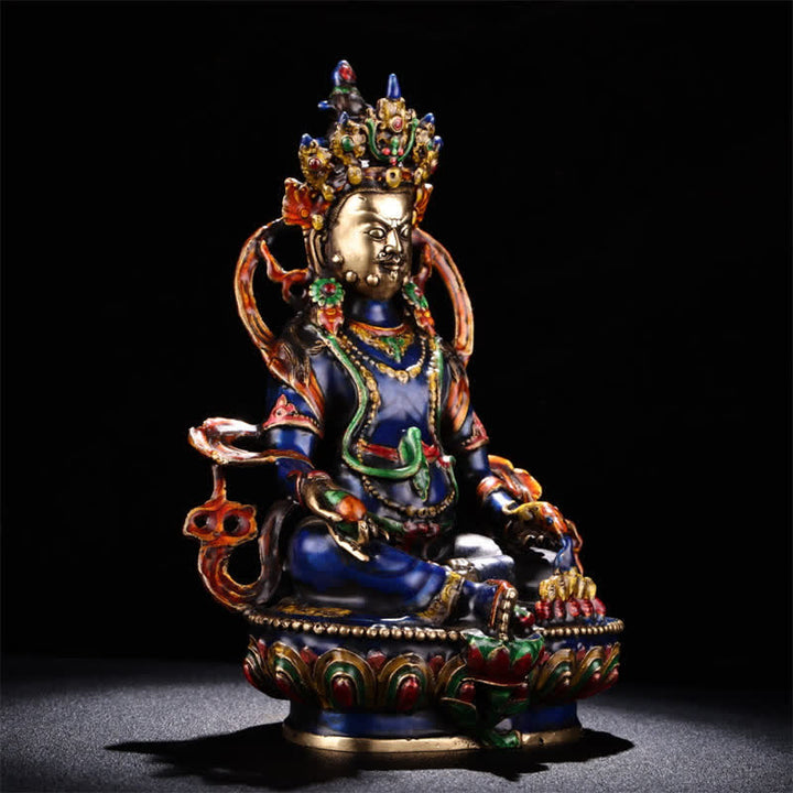 Estatuilla amarilla de Jambhala Bodhisattva, estatua de cobre de serenidad, decoración del hogar