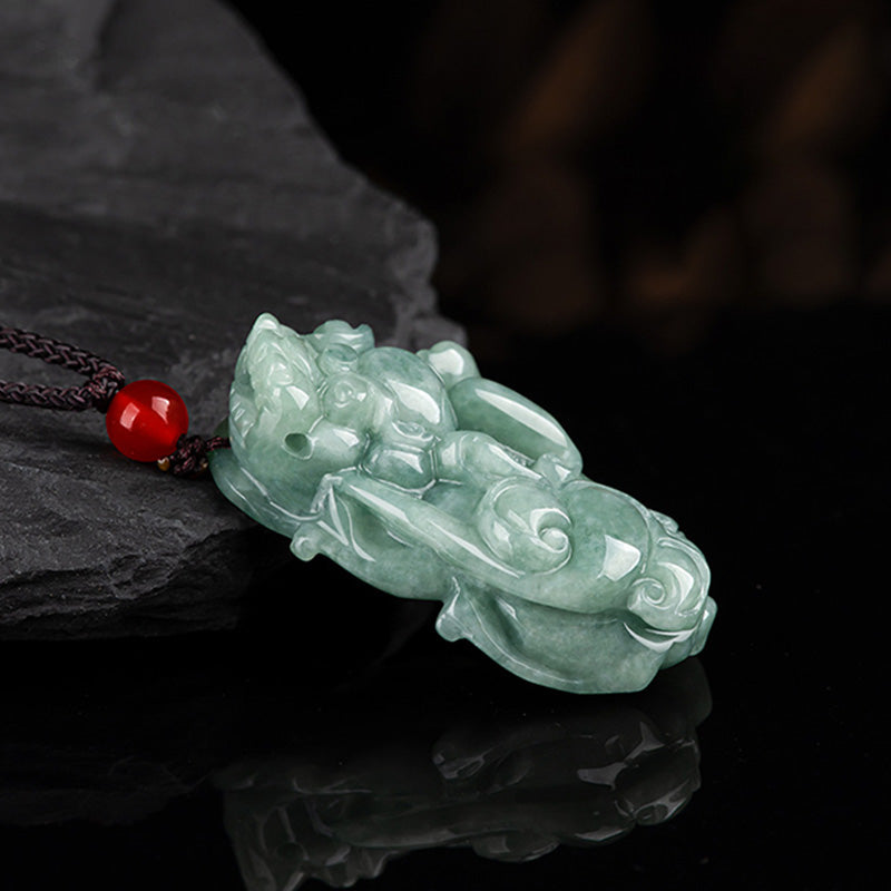 Buddha Stones Jade PiXiu Riqueza Suerte Collar Colgante - image 7