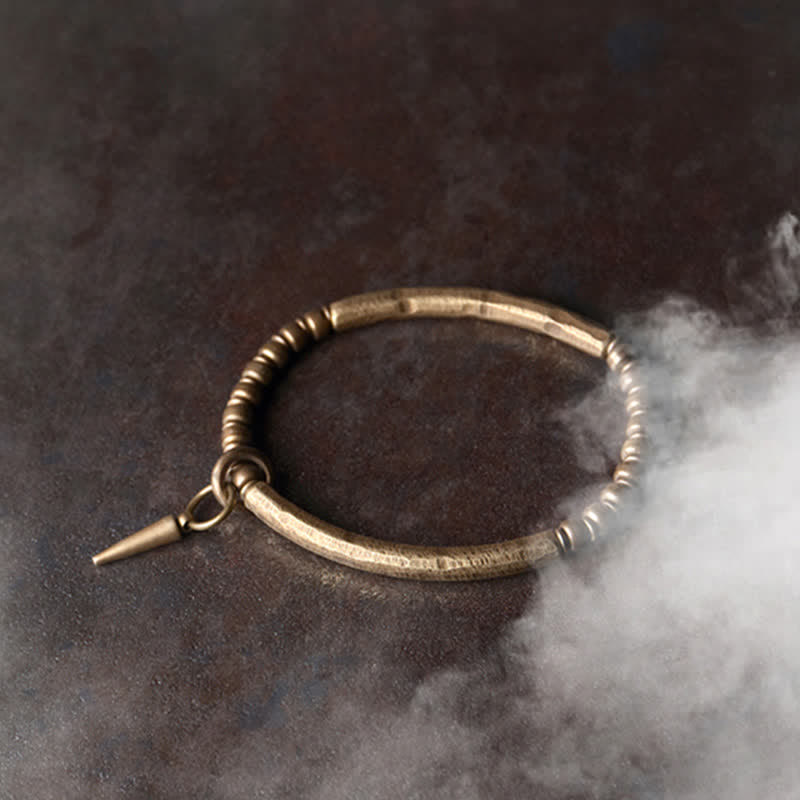 Brazalete de pulsera de equilibrio de cobre de piedra de roca de lava