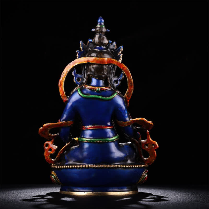 Estatuilla amarilla de Jambhala Bodhisattva, estatua de cobre de serenidad, decoración del hogar