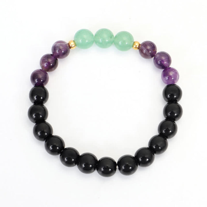 Pulsera de meditación con Buddha Stones , 108 cuentas Mala, amatista, aventurina verde, loto
