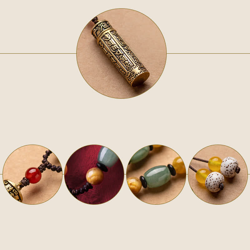 Buddhastoneshop Tibet Om Mani Padme Hum Ágata Shurangama Sutra Collar de protección colgante - image 18