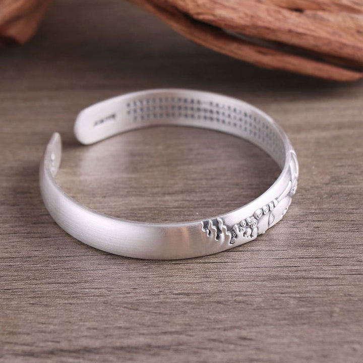 Pulsera de plata de ley 999 con Buddha Stones , cabeza de Buda, corazón, Sutra Serenity