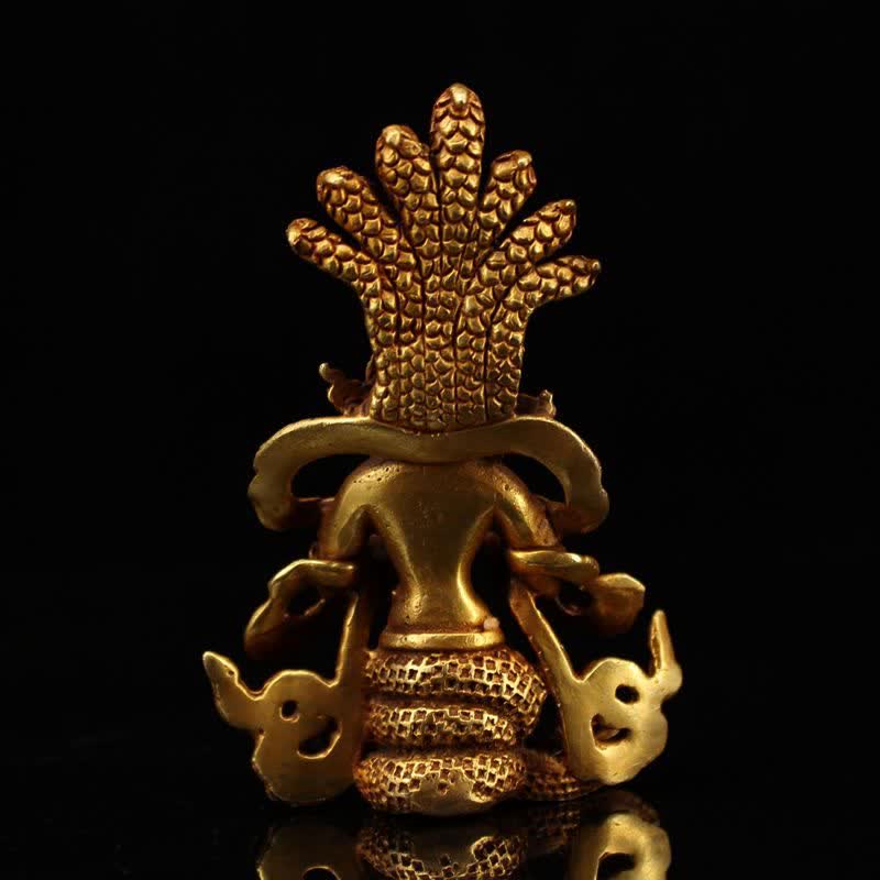 Decoración de estatua de cobre de protección de Bodhisattva Nagarjuna