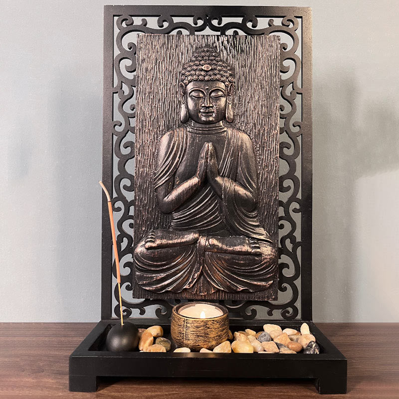 Buddha Stones, decoración del altar de oración de resina para el hogar, compasión, serenidad