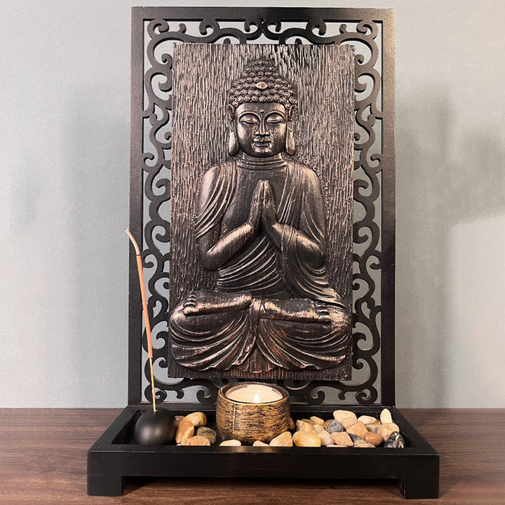 Buddha Stones, decoración del altar de oración de resina para el hogar, compasión, serenidad