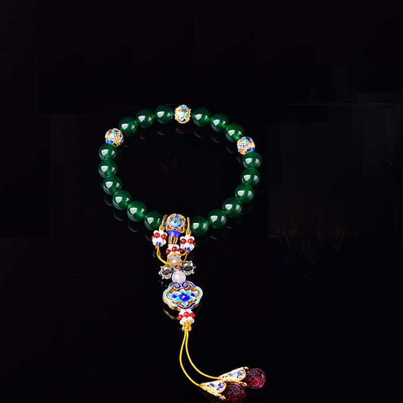 Ágata verde Natural muñeca Mala éxito encanto bolsillo Mala decoración del coche