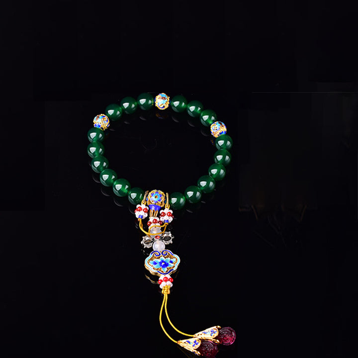 Ágata verde Natural muñeca Mala éxito encanto bolsillo Mala decoración del coche