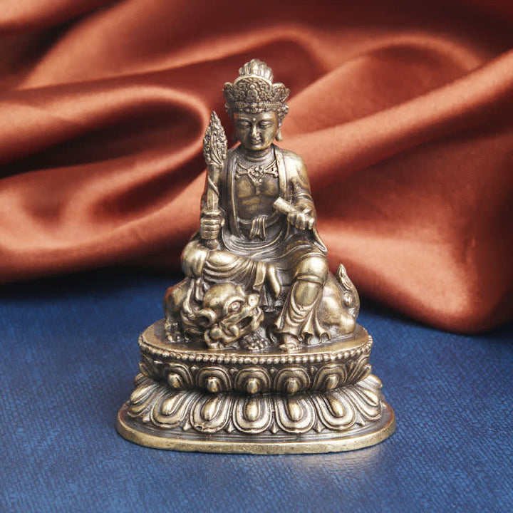 Decoración de estatua de cobre Manjusri Bodhisattva Serenity