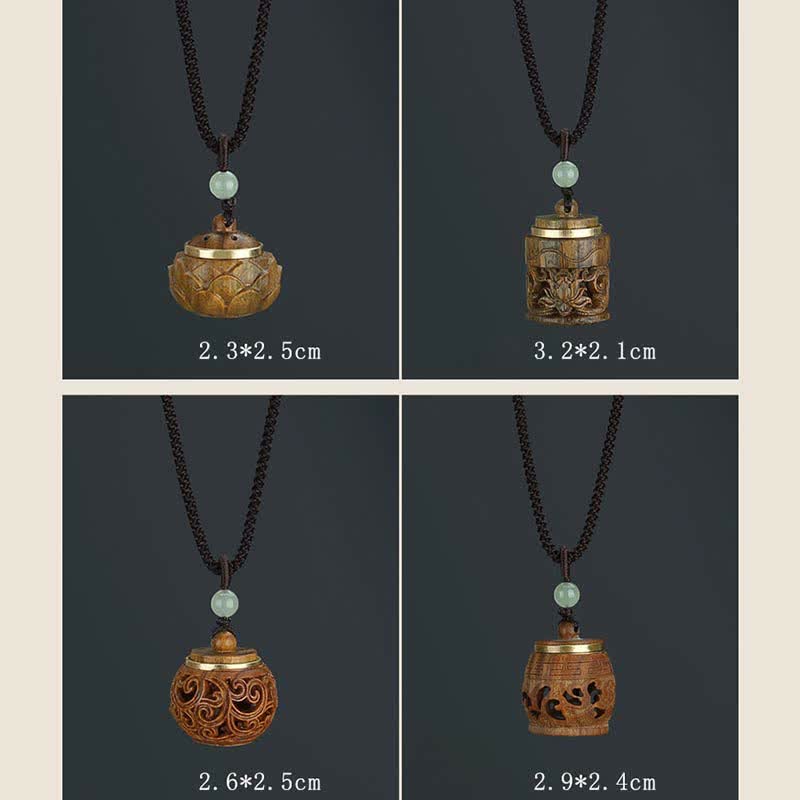 Buddha Stones Tíbet Sándalo Verde Palisandro Om Mani Padme Hum Loto Collar Calmante Positivo Colgante - image 19